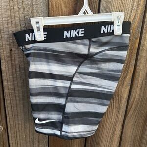 Nike Light Gray & Black Dri-FIT Compression Shorts